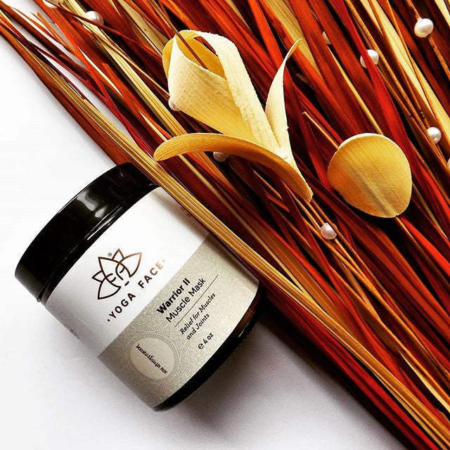 Warrior II Muscle Mask mineral clay body mask for post-practice care by YogaFace