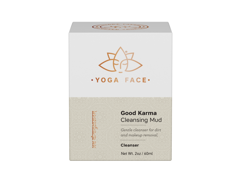 Good Karma Cleansing Mud product box for YogaFace clay facial cleanser