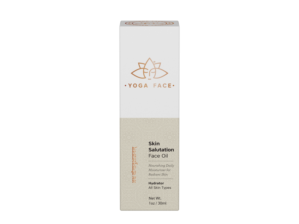 Skin Salutation Face Oil product box for YogaFace botanical facial oil