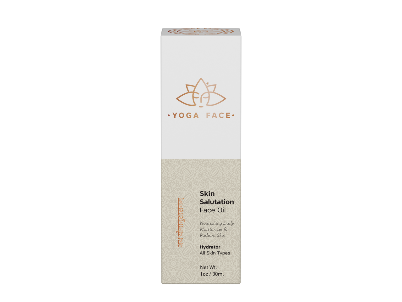 Skin Salutation Face Oil product box for YogaFace botanical facial oil