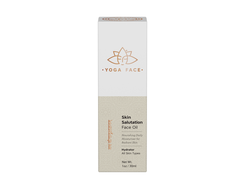 Skin Salutation Face Oil product box for YogaFace botanical facial oil