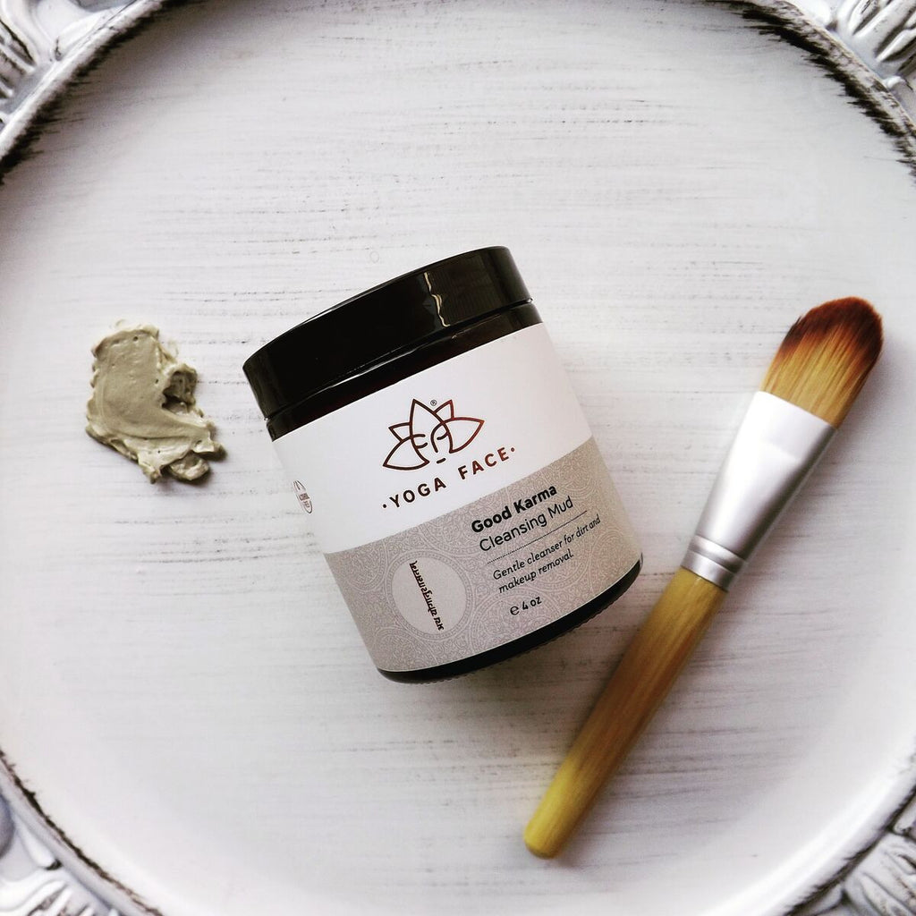 Good Karma Cleansing Mud texture and jar by YogaFace